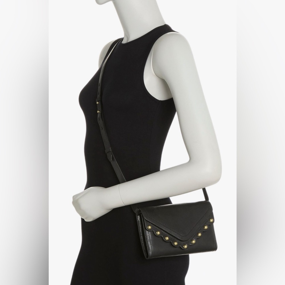 Lucky Brand Ruth Scalloped Crossbody Bag Black NWT - Picture 3 of 17